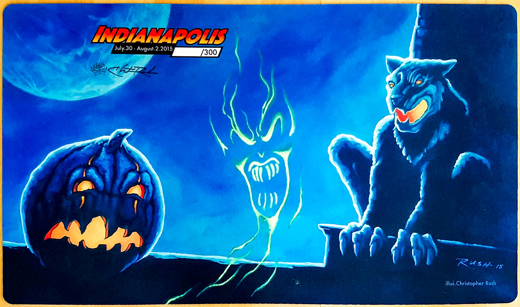 All Hallow's Eve - Christopher Rush - Gen Con Indianapolis 2015 - Stamp of the Artist - Limited Edition - MTG Playmat