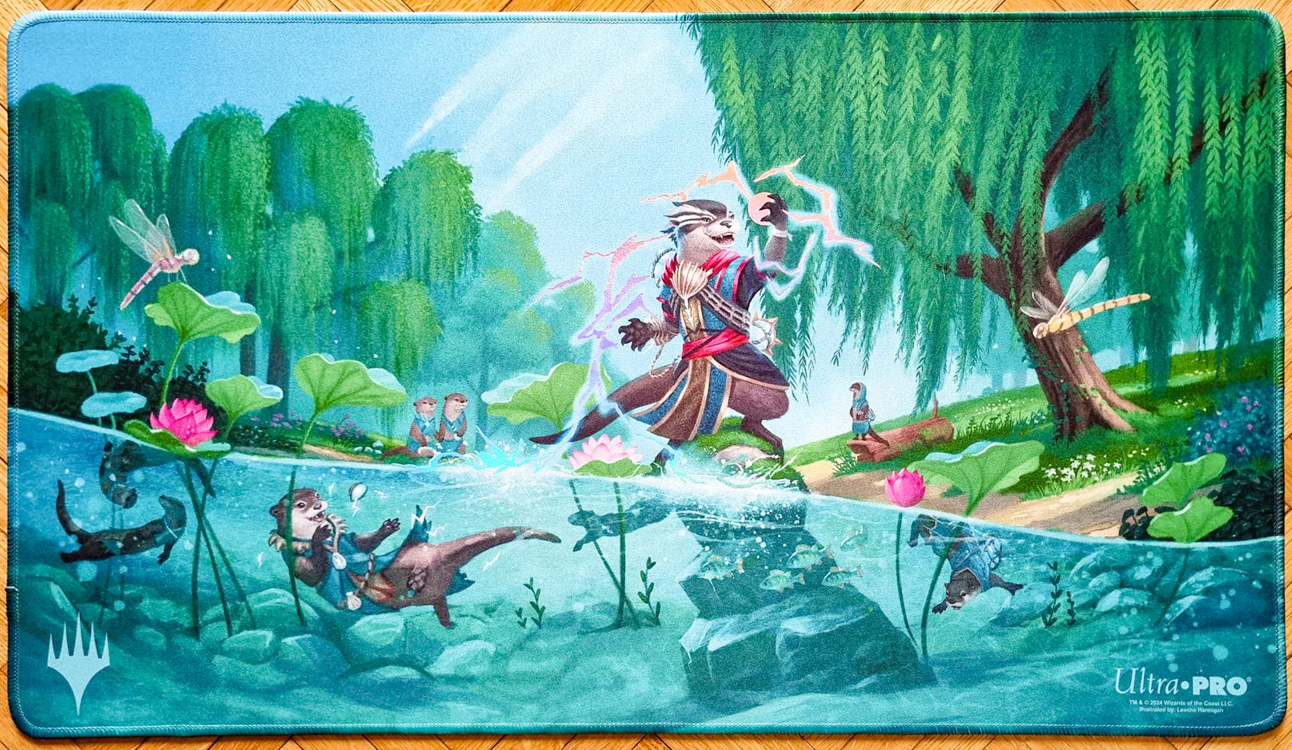 Bloomburrow Bundle Box Art - Leesha Hannigan - Gen Con 2024 - Holofoil and Embroidered - MTG Playmat