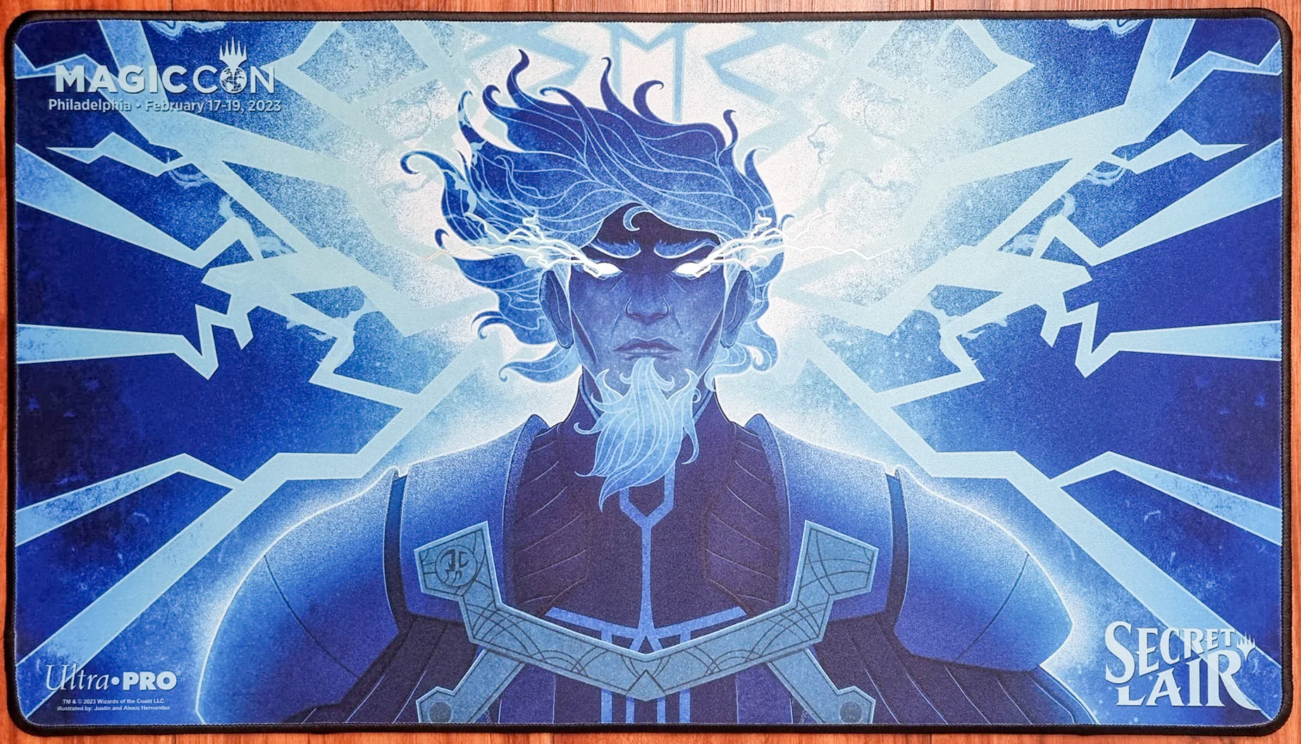 Brainstorm - Justin & Alexis Hernandez - MagicCon Philadelphia 2023 - Embroidered - MTG Playmat