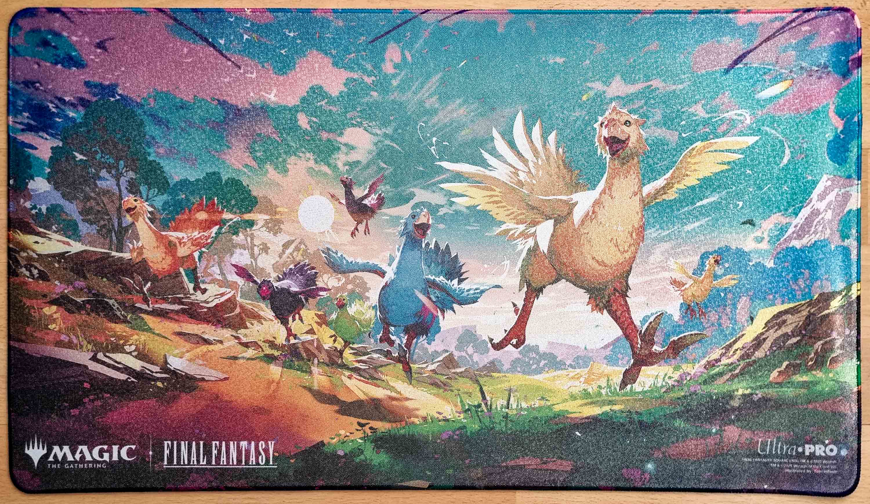 Chocobo Bundle Key Art - Toni Infante - Final Fantasy - Holofoil & Stitched MTG Playmat
