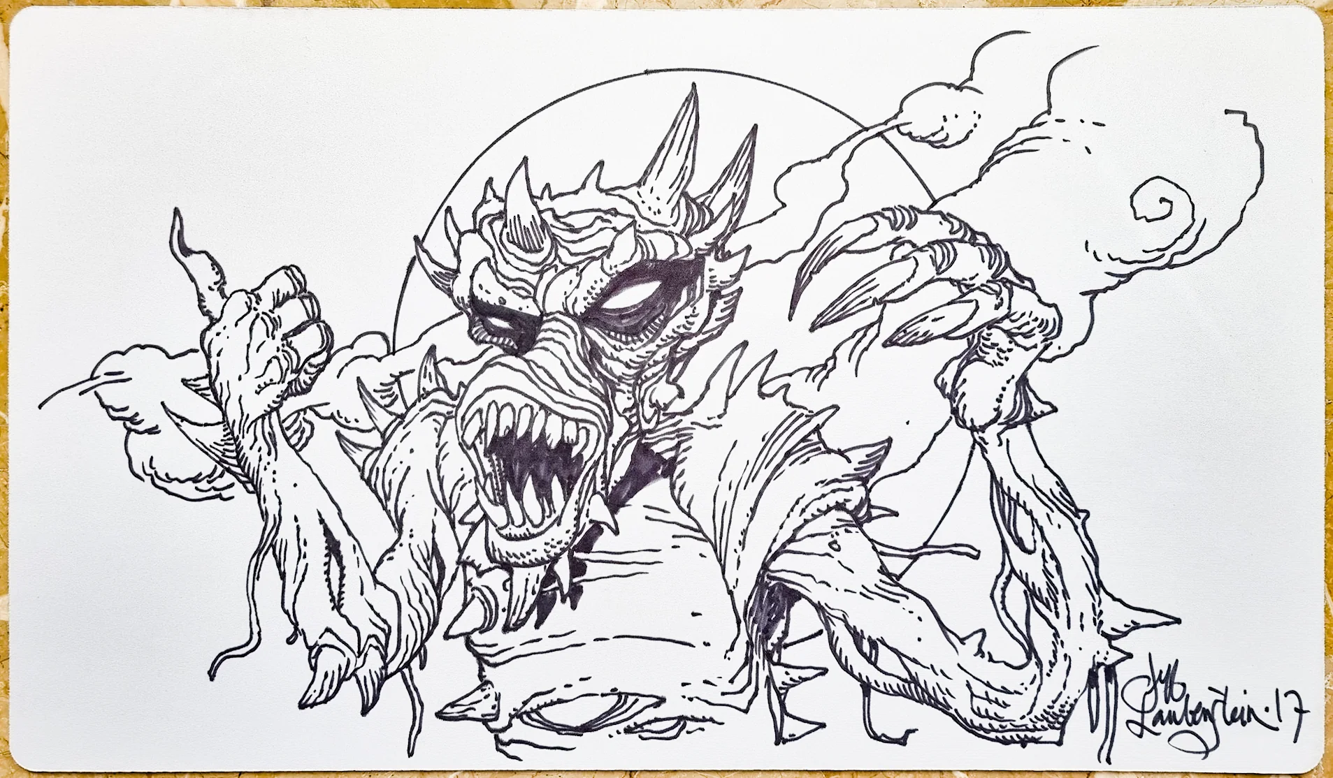 Dauthi Horror - Jeff Laubenstein - Hand Drawn & Signed by the Artist - MTG Playmat