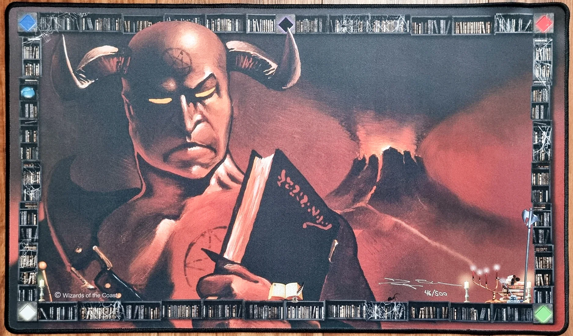 Demonic Tutor - Douglas Shuler - Signed by the Artist - Limited Edition [500 Copies] - Embroidered - MTG Playmat