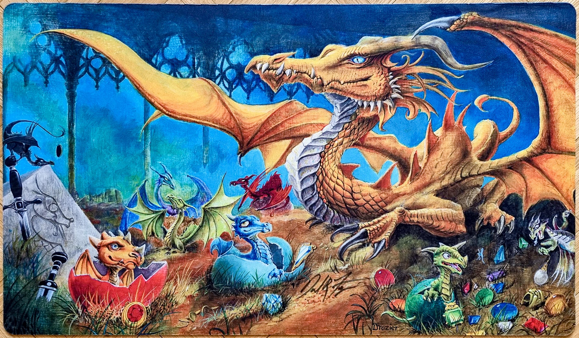 Dragon Babies - Dan Frazier - Signed MTG Playmat