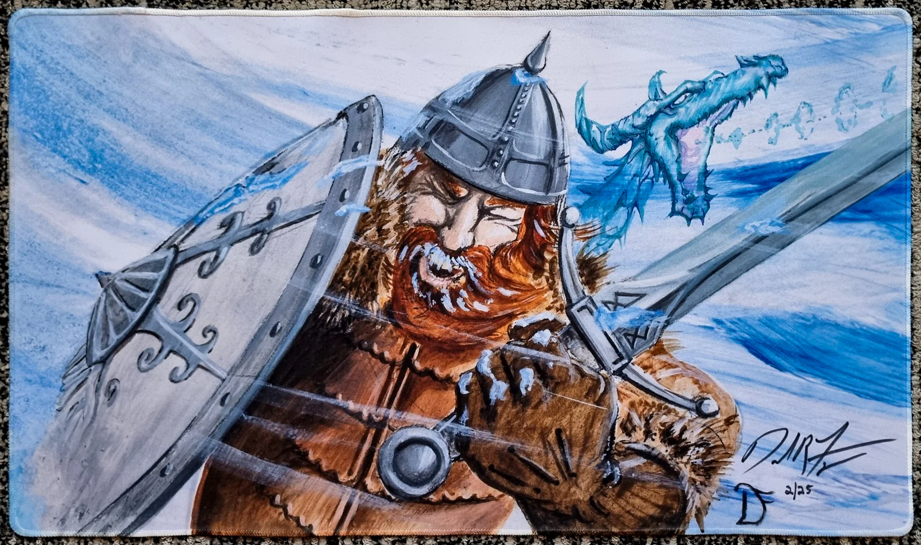 Ice Storm - Dan Frazier - Signed, Sketched & Stitched Limited Edition [25 Copies] MTG Playmat