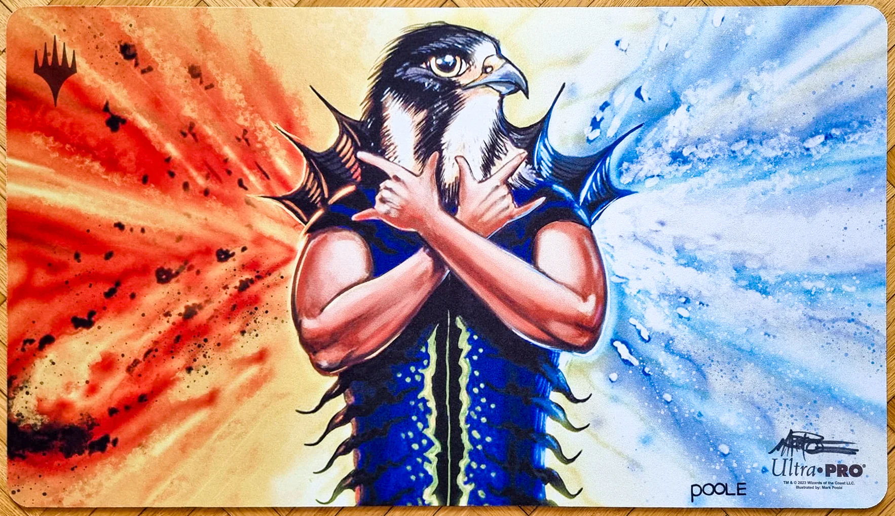 Indestructible Aura - Mark Poole - Magic Logo in Black - Signed by the Artist - MTG Playmat