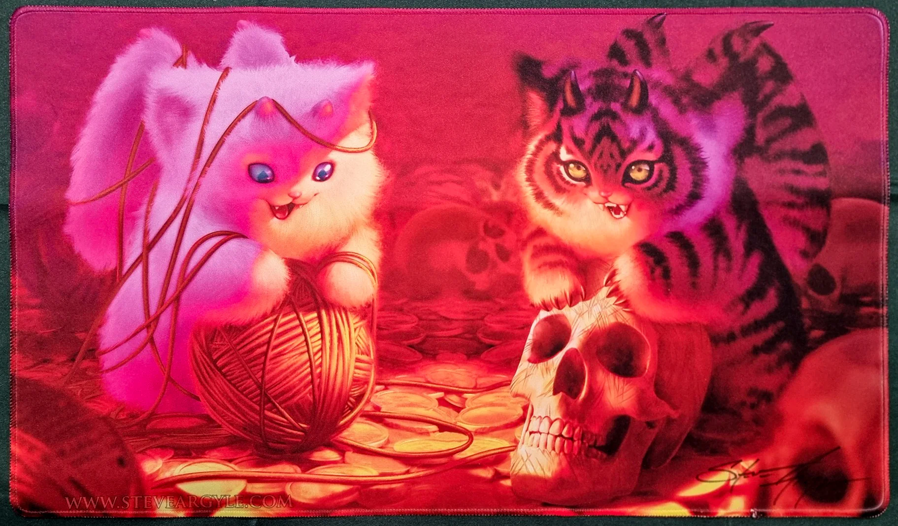Kitten Dragons! - Steve Argyle - Signed & Stitched MTG Playmat