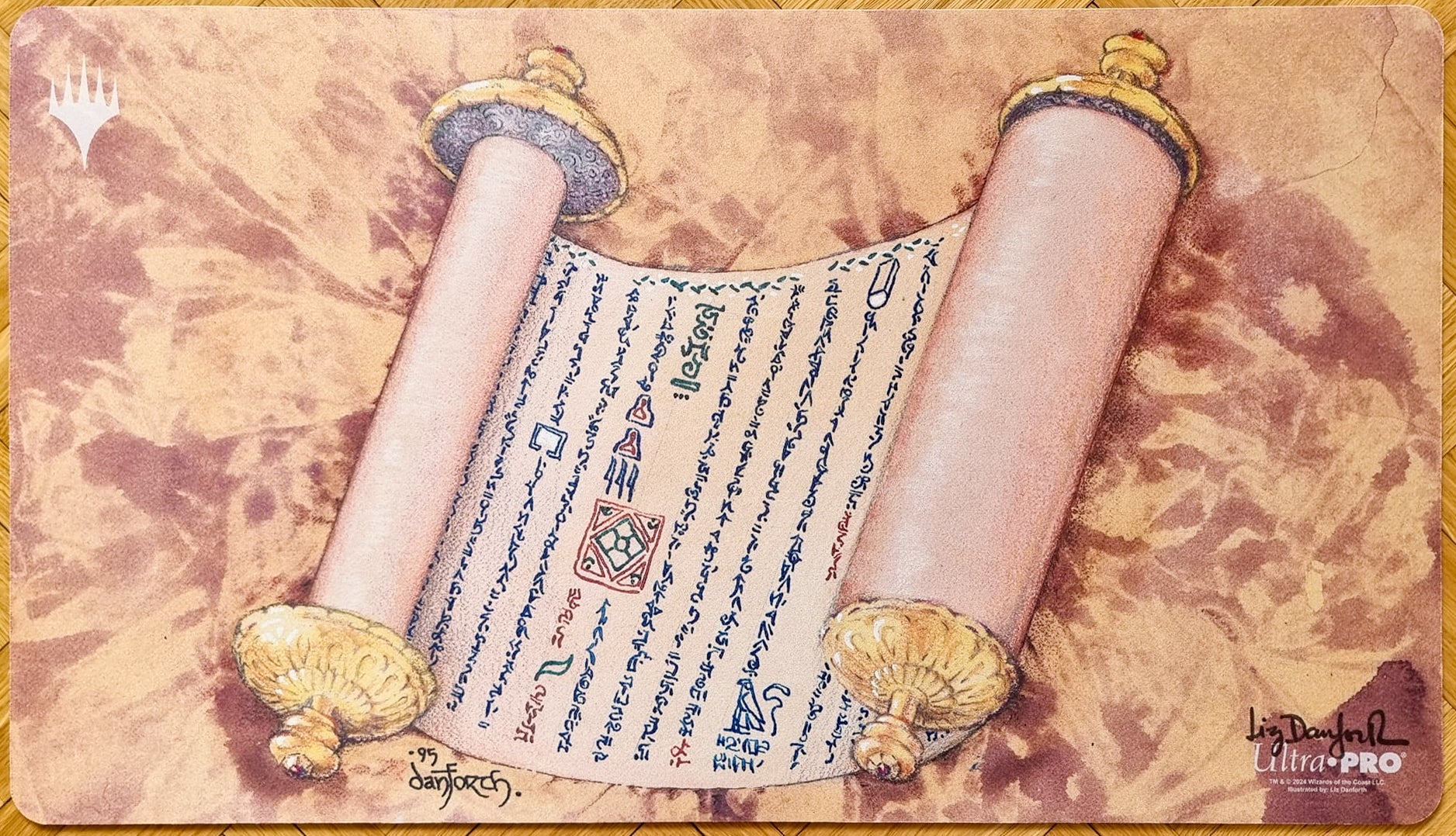 Merchant Scroll [New Magic Logo Version] - Liz Danforth - Signed MTG Playmat