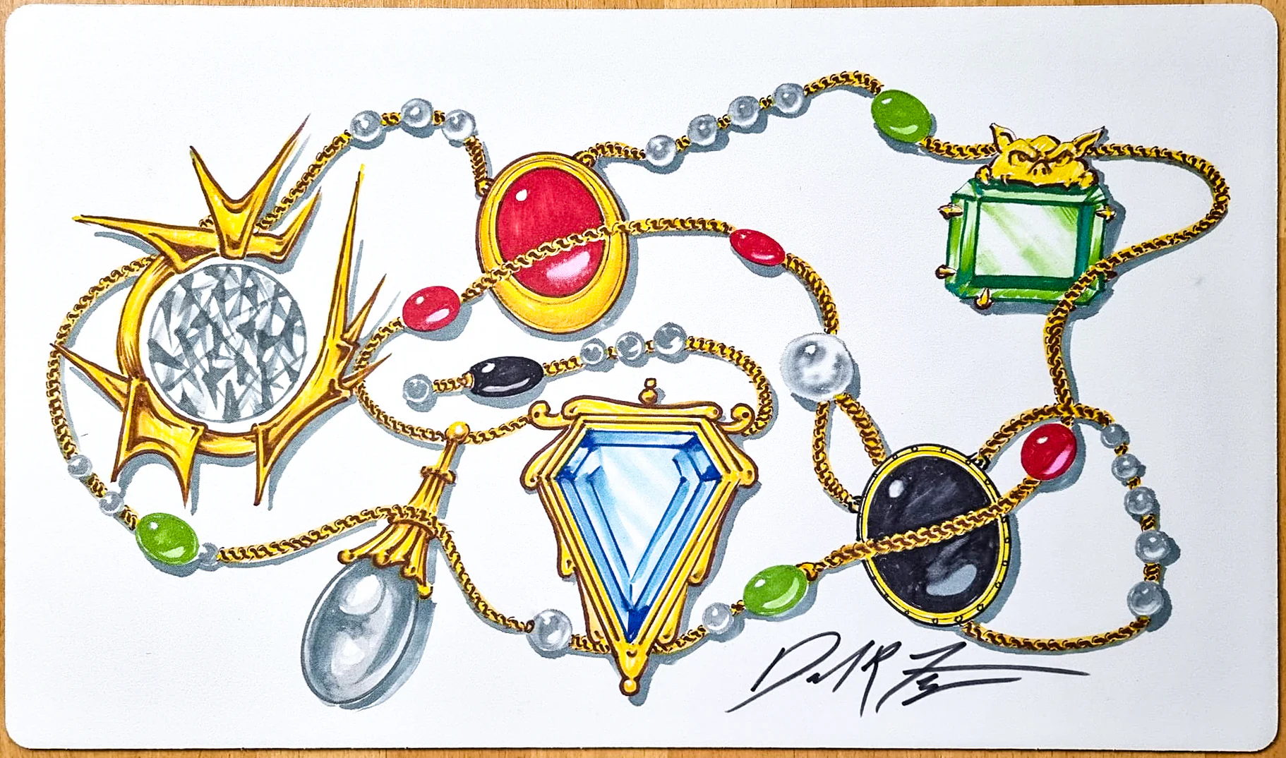 Moxen [Version 3] - Dan Frazier - Hand Drawn & Signed by Artist - MTG Playmat