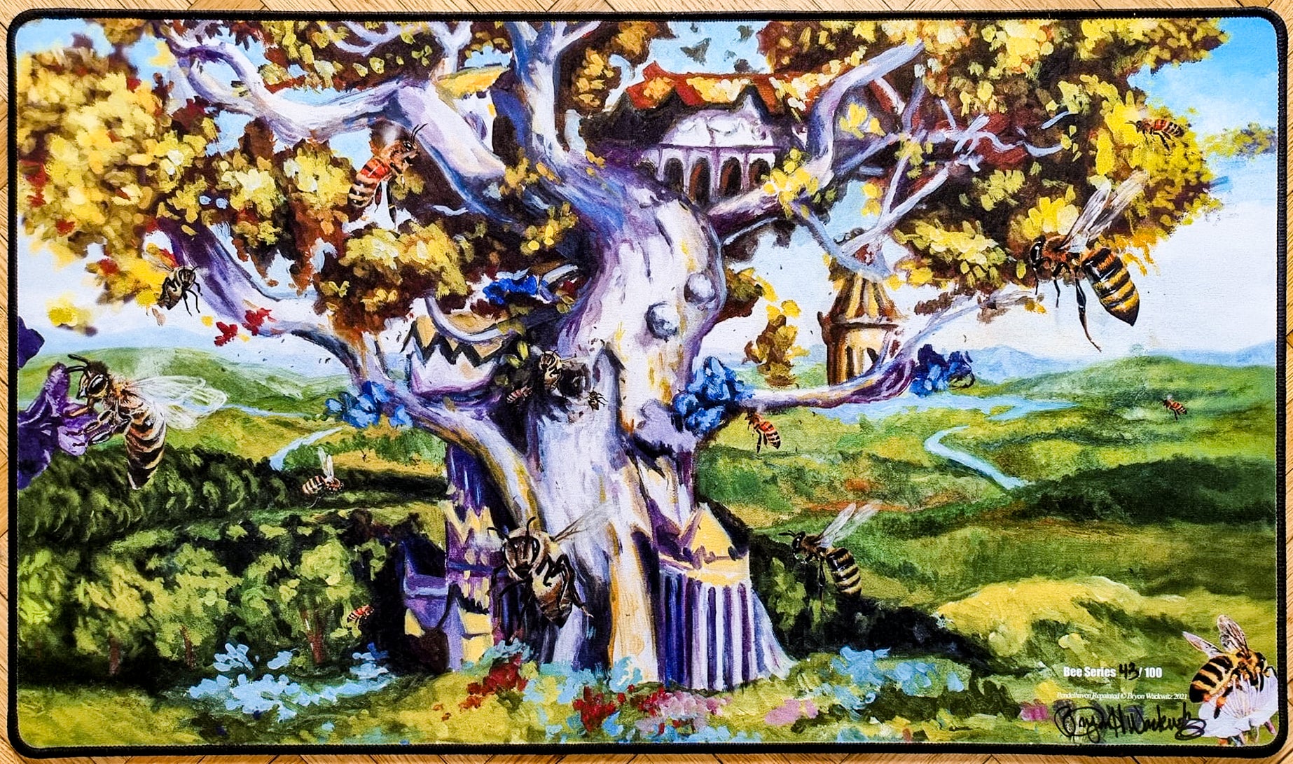 Pendelhaven [Bee Series] - Bryon Wackwitz - Signed & Stitched Limited Edition [100 Copies] MTG Playmat