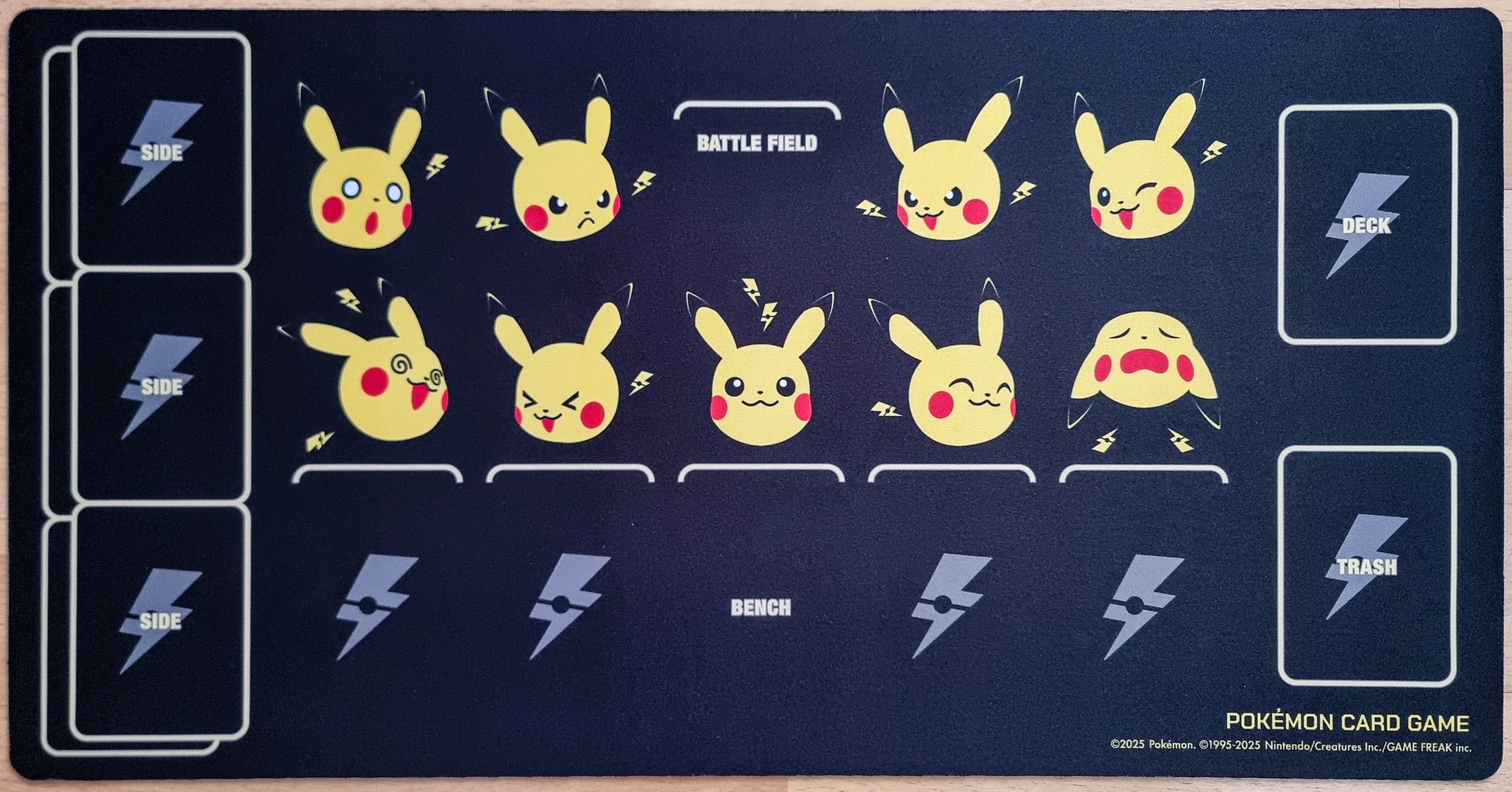 Pikachu Icon Grid Playmat with Zones - Pokémon Playmat