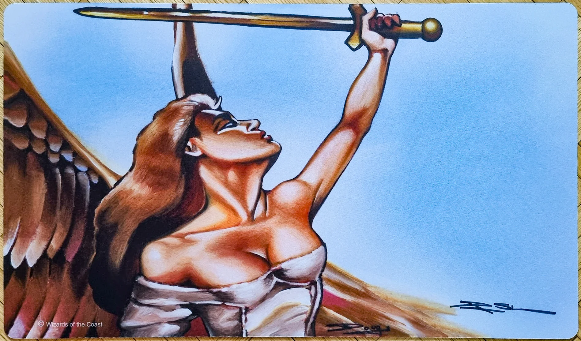 Serra Angel - Douglas Shuler - Signed MTG Playmat