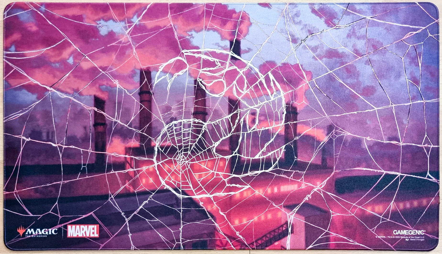 Spider-Man Mountain - Sarah Finnigan - Shiny Stitched MTG Playmat