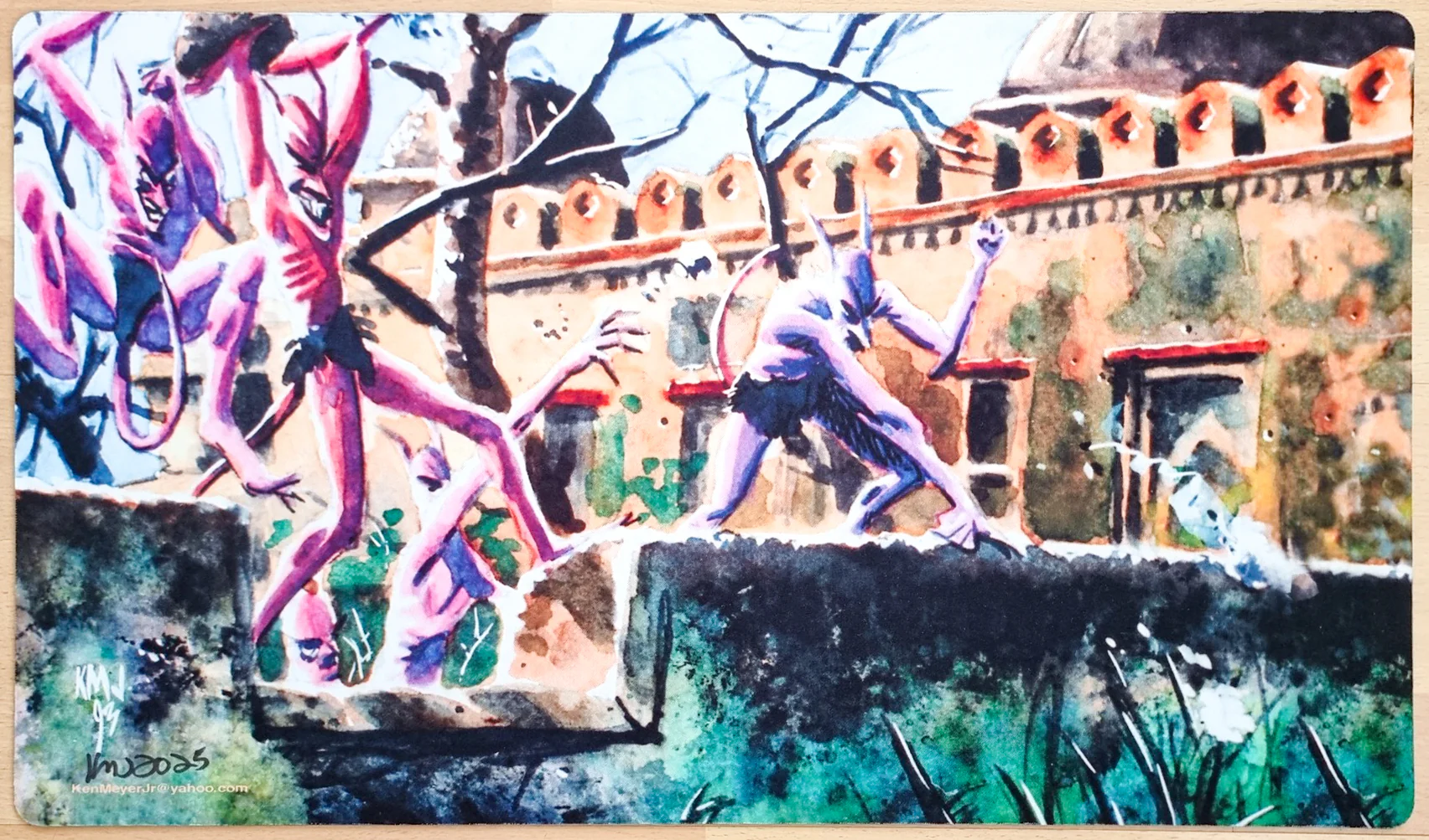 Stone-Throwing Devils - Ken Meyer Jr. - Signed MTG Playmat