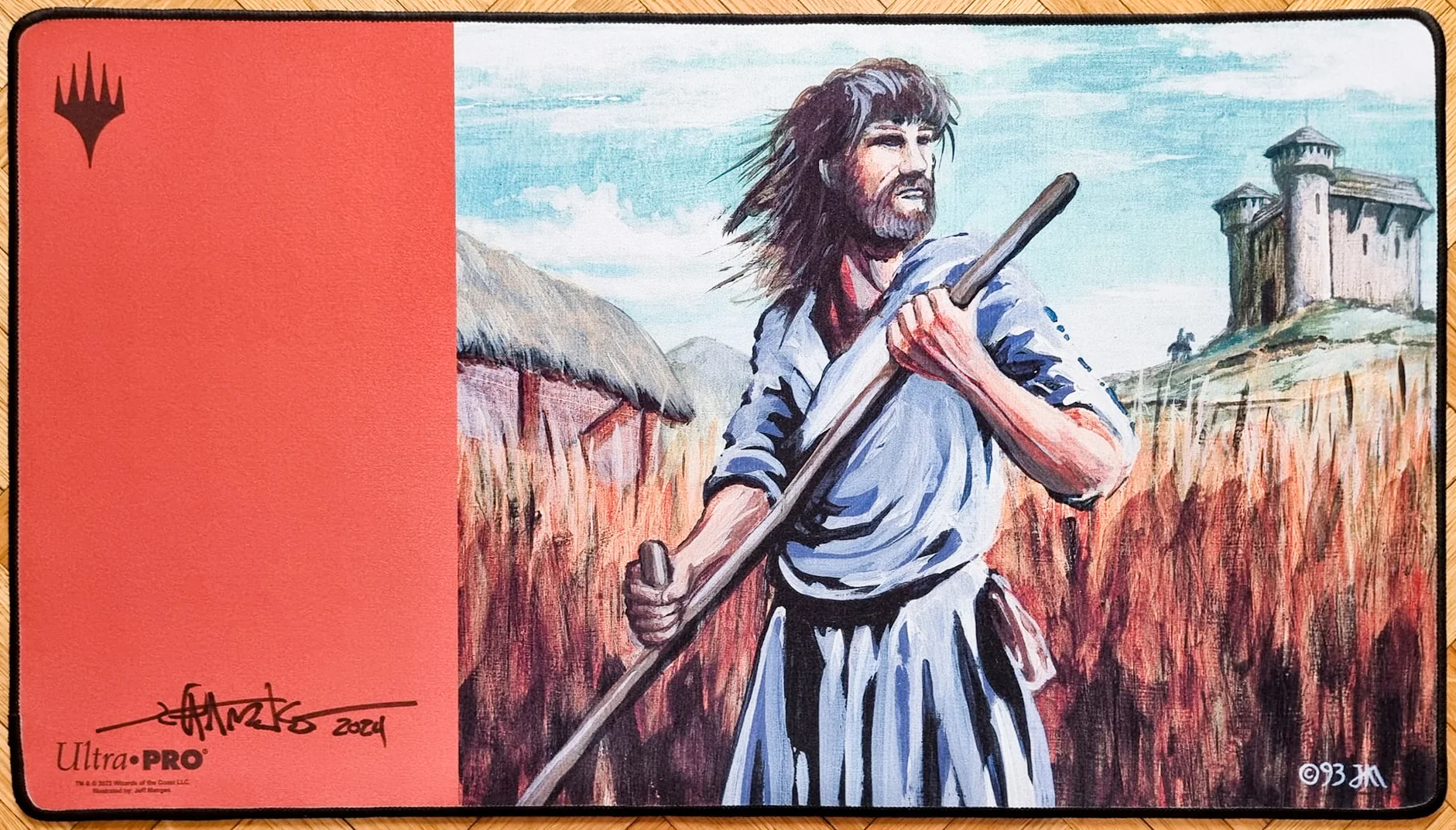 Swords to Plowshares [Red Stripe] - Jeff A. Menges - Signed & Stitched MTG Playmat