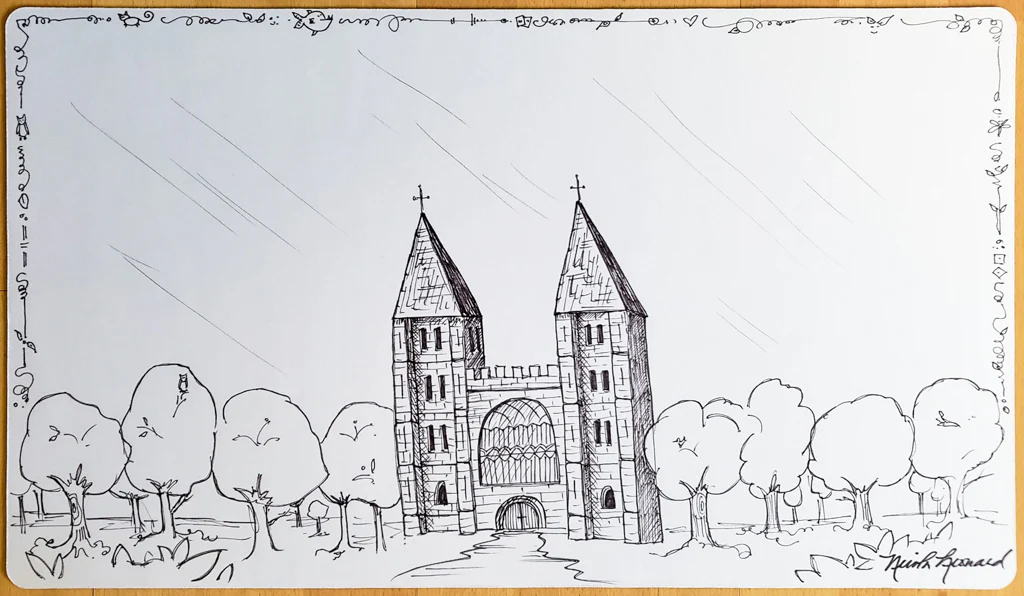 The Tabernacle at Pendrell Vale - Hand Drawn & Signed by Artist - MTG Playmat