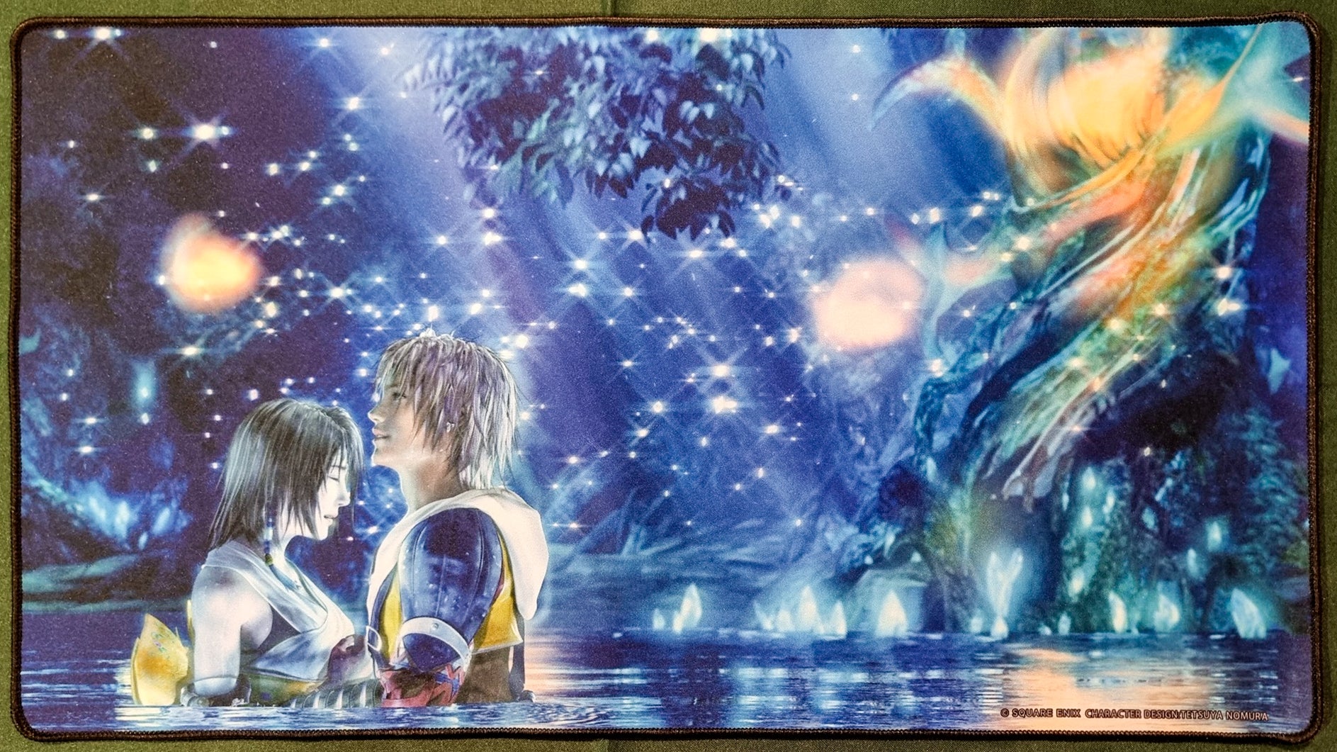 Tidus & Yuna Key Art - Tetsuya Nomura - Final Fantasy - Stitched - MTG Playmat