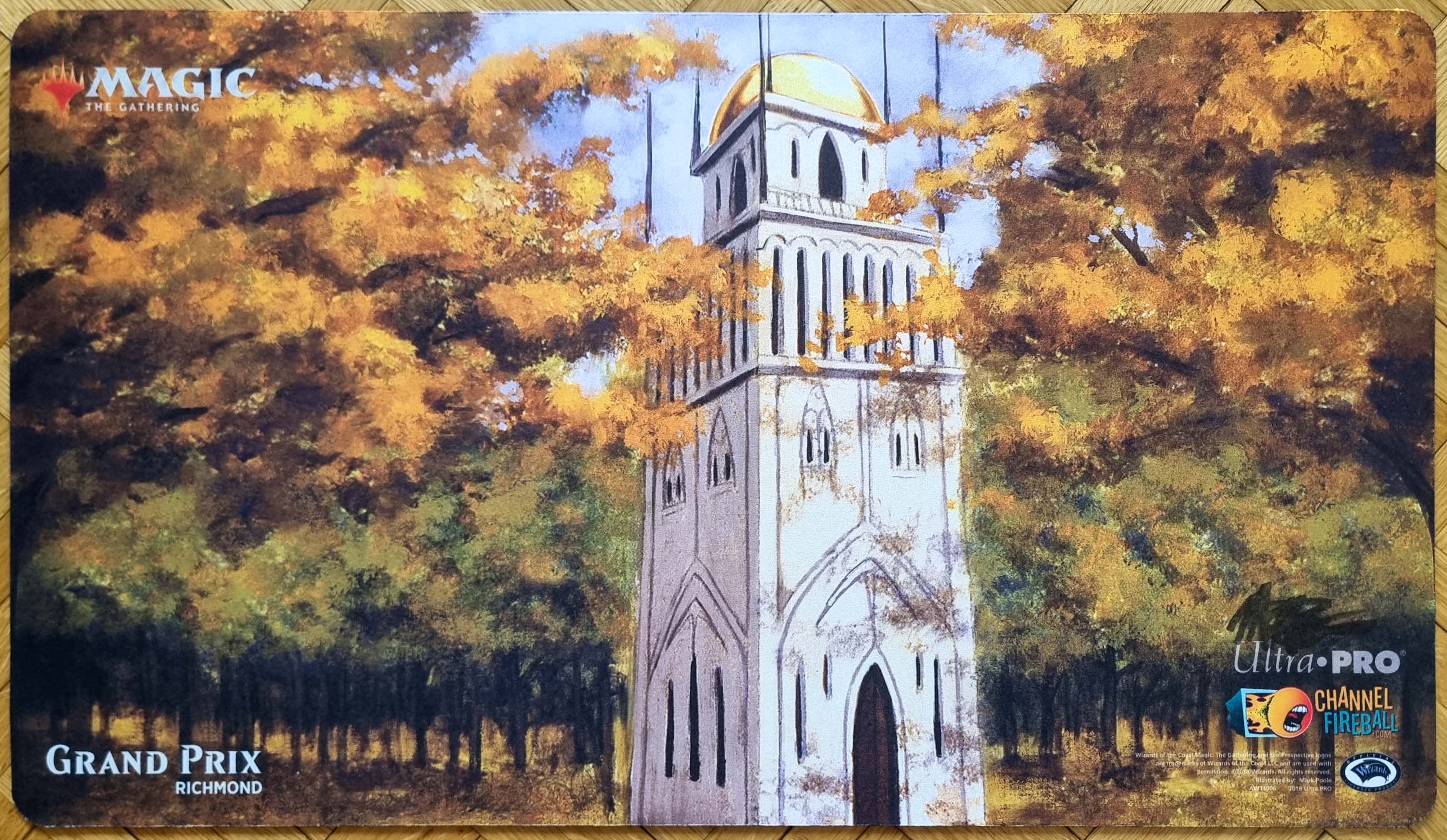 Urza's Tower [Version 1, Forest] - Mark Poole - Grand Prix Richmond 2018 - Signed MTG Playmat